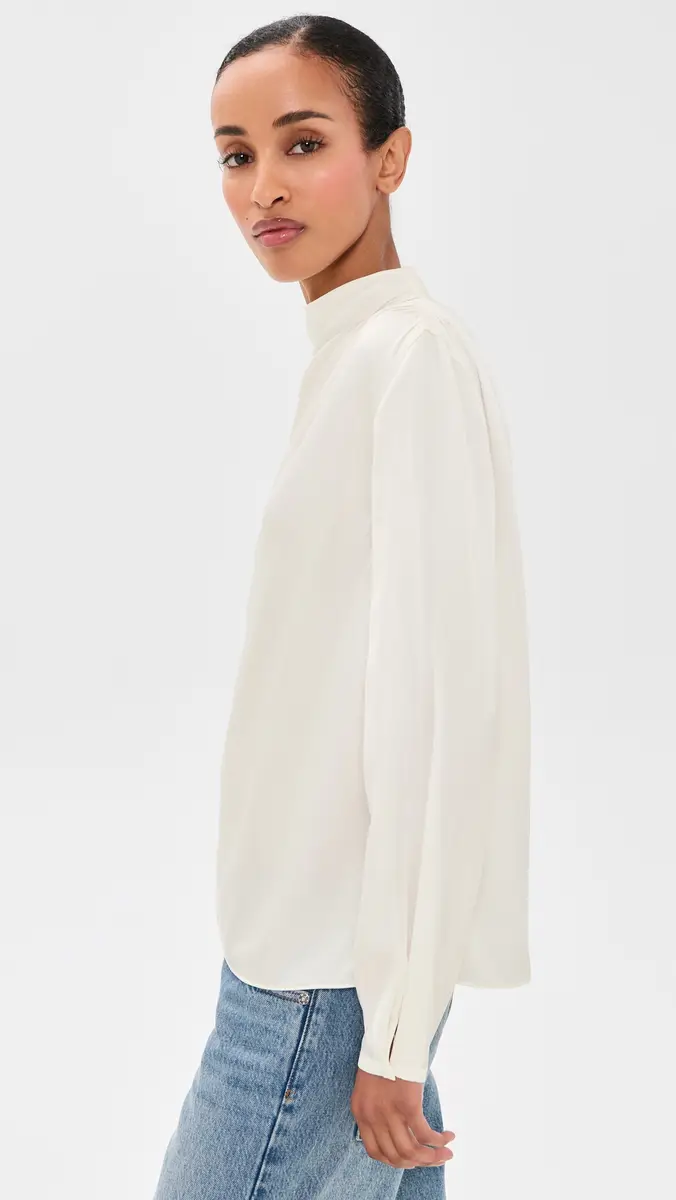 Vince Draped Cowl Neck Silk Blouse | Thumbnail 4 Vince Draped Cowl Neck Silk Blouse | Thumbnail 4