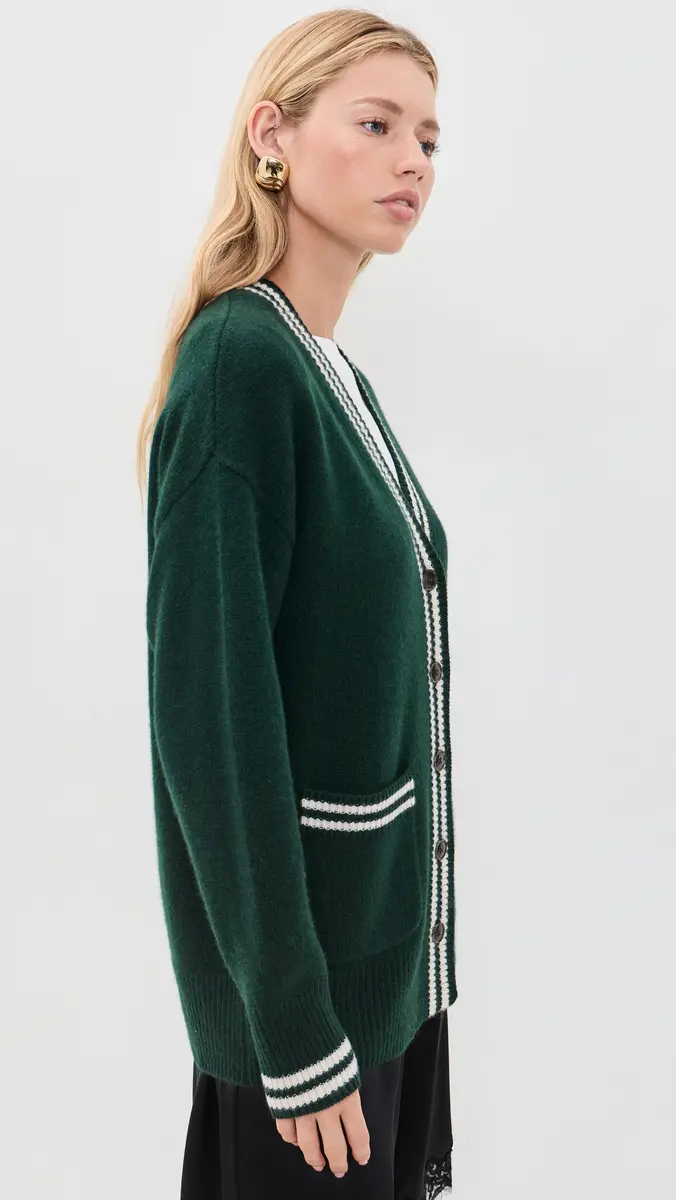 White + Warren Cashmere Varsity Cardigan | Thumbnail 4 White + Warren Cashmere Varsity Cardigan | Thumbnail 4