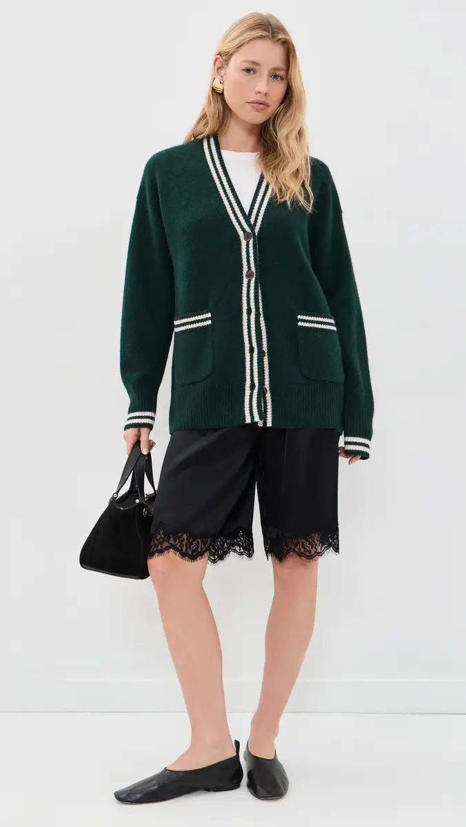 White + Warren Cashmere Varsity Cardigan | Thumbnail 5 White + Warren Cashmere Varsity Cardigan | Thumbnail 5
