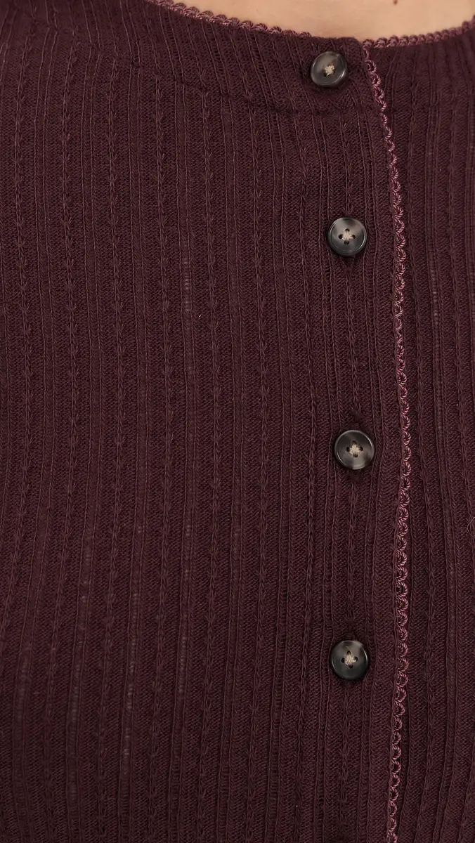 Veronica Beard Jean Lira Cardigan With Picot Edge Burgundy | Thumbnail 6