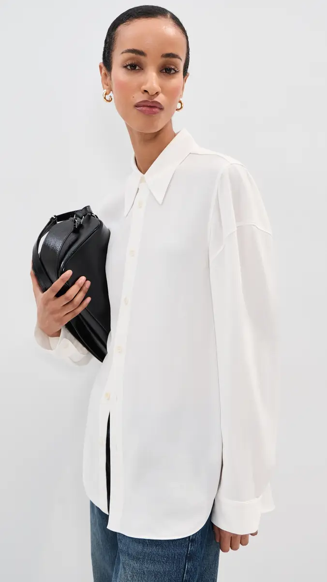 Tibi Soft Drape Hinged Button Down Shirt | Thumbnail 2 Tibi Soft Drape Hinged Button Down Shirt | Thumbnail 2