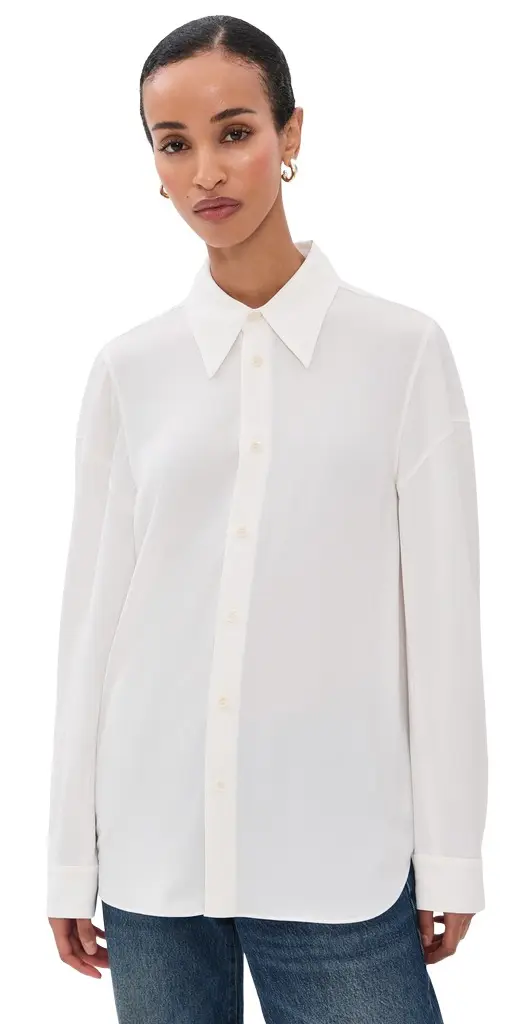 Soft Drape Hinged Button Down Shirt Soft Drape Hinged Button Down Shirt