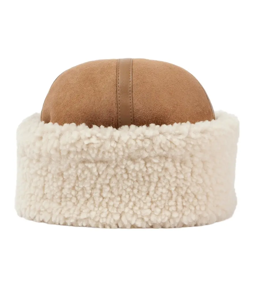 Shearling and leather hat Shearling and leather hat