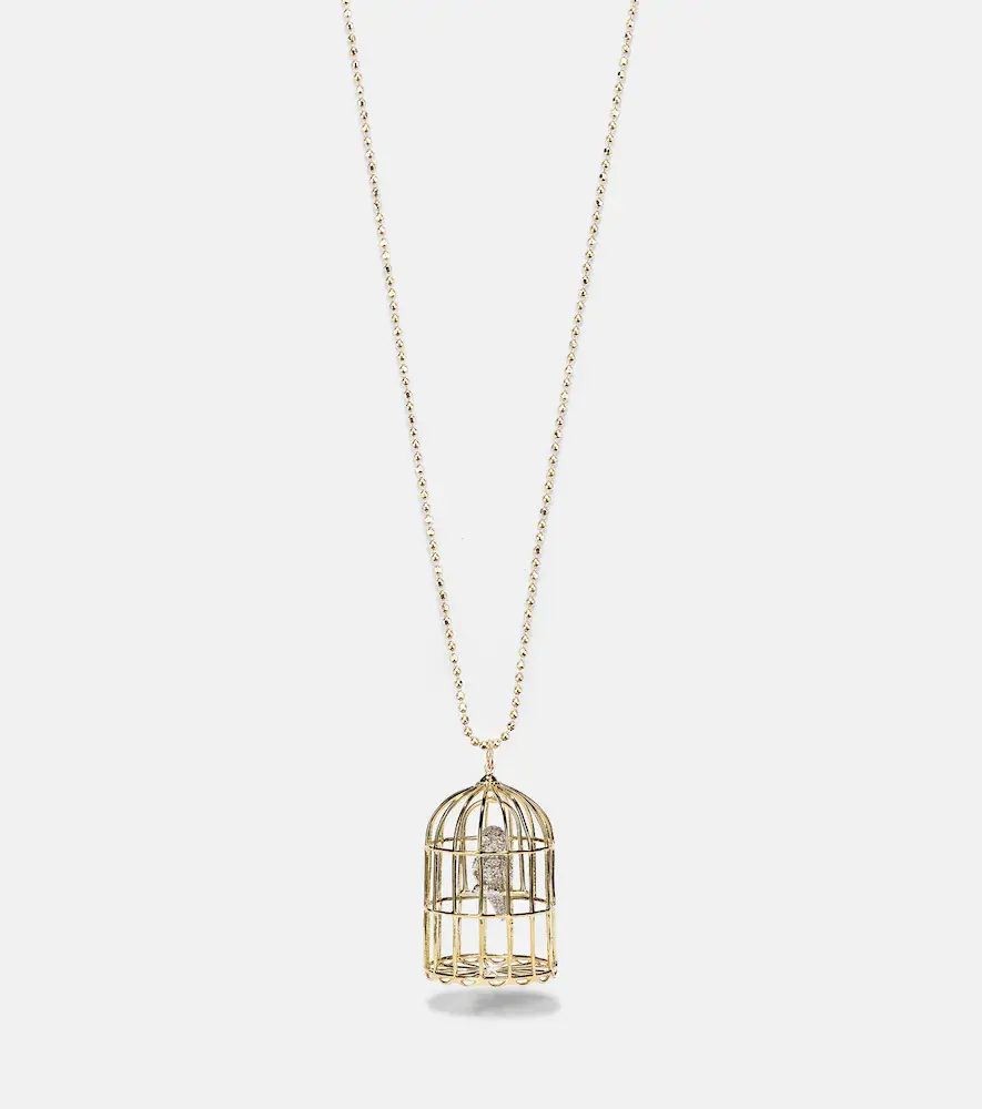 Sydney Evan Albert Large 14kt yellow and white gold necklace with diamonds | Thumbnail 5 Sydney Evan Albert Large 14kt yellow and white gold necklace with diamonds | Thumbnail 5