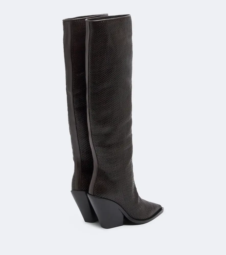 Souliers Martinez Utah woven leather knee-high boots | Thumbnail 2 Souliers Martinez Utah woven leather knee-high boots | Thumbnail 2