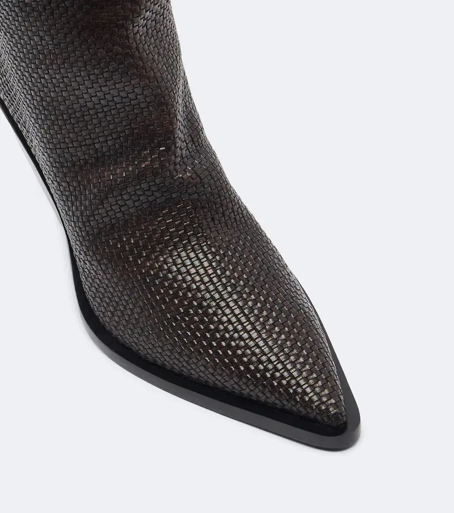 Souliers Martinez Utah woven leather knee-high boots | Thumbnail 3 Souliers Martinez Utah woven leather knee-high boots | Thumbnail 3