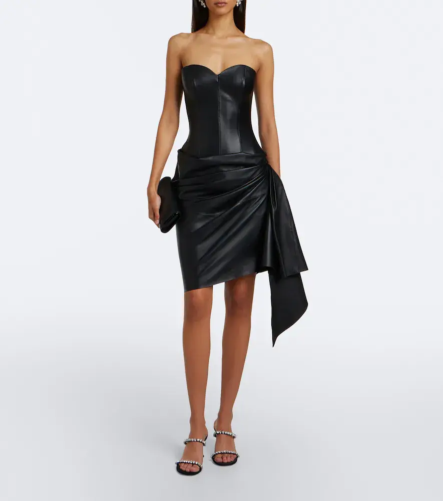 Alex Perry Draped leather corset dress | Thumbnail 3 Alex Perry Draped leather corset dress | Thumbnail 3