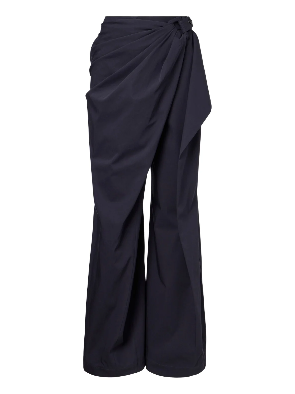 Twist draped cotton wide-leg pants Twist draped cotton wide-leg pants