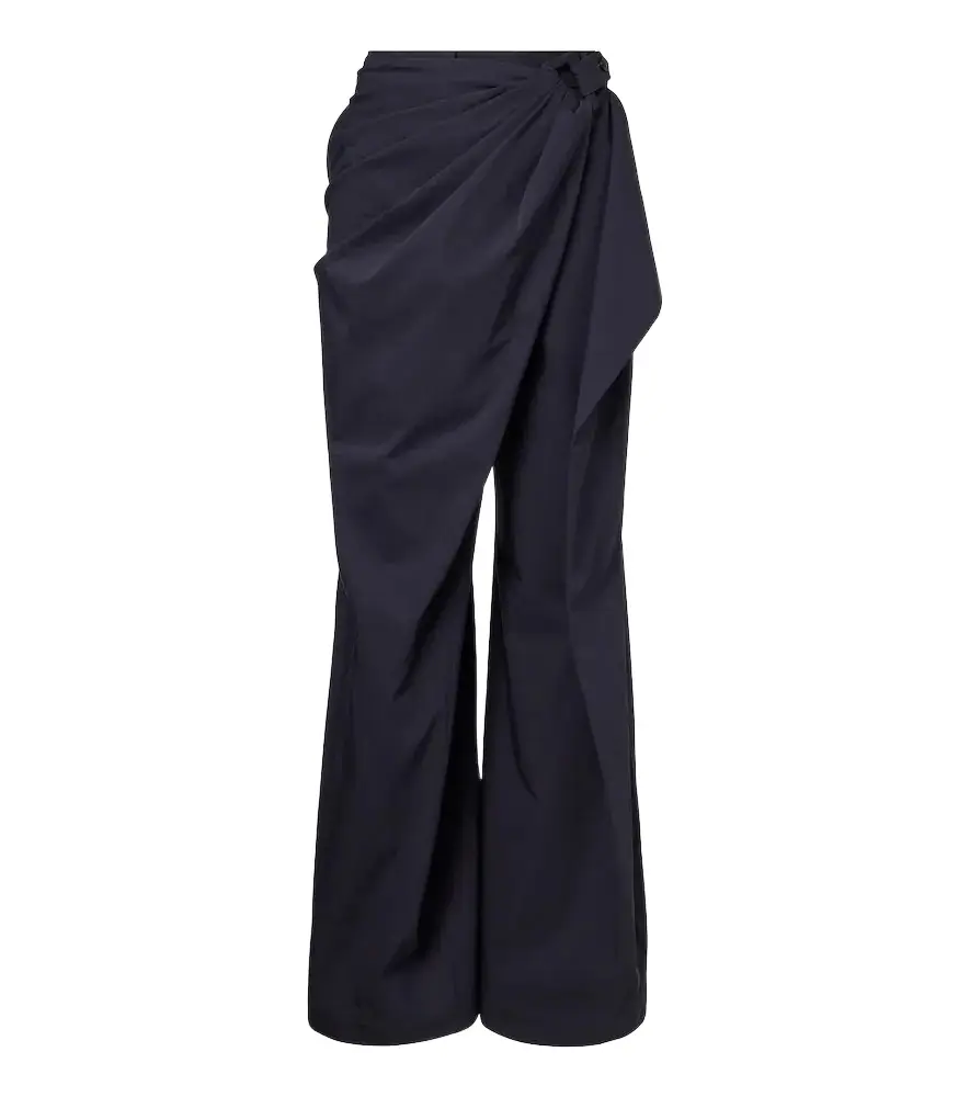 JW Anderson Twist draped cotton wide-leg pants