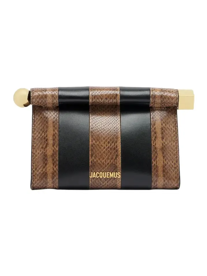 Rond Carré snake-effect leather clutch Rond Carré snake-effect leather clutch