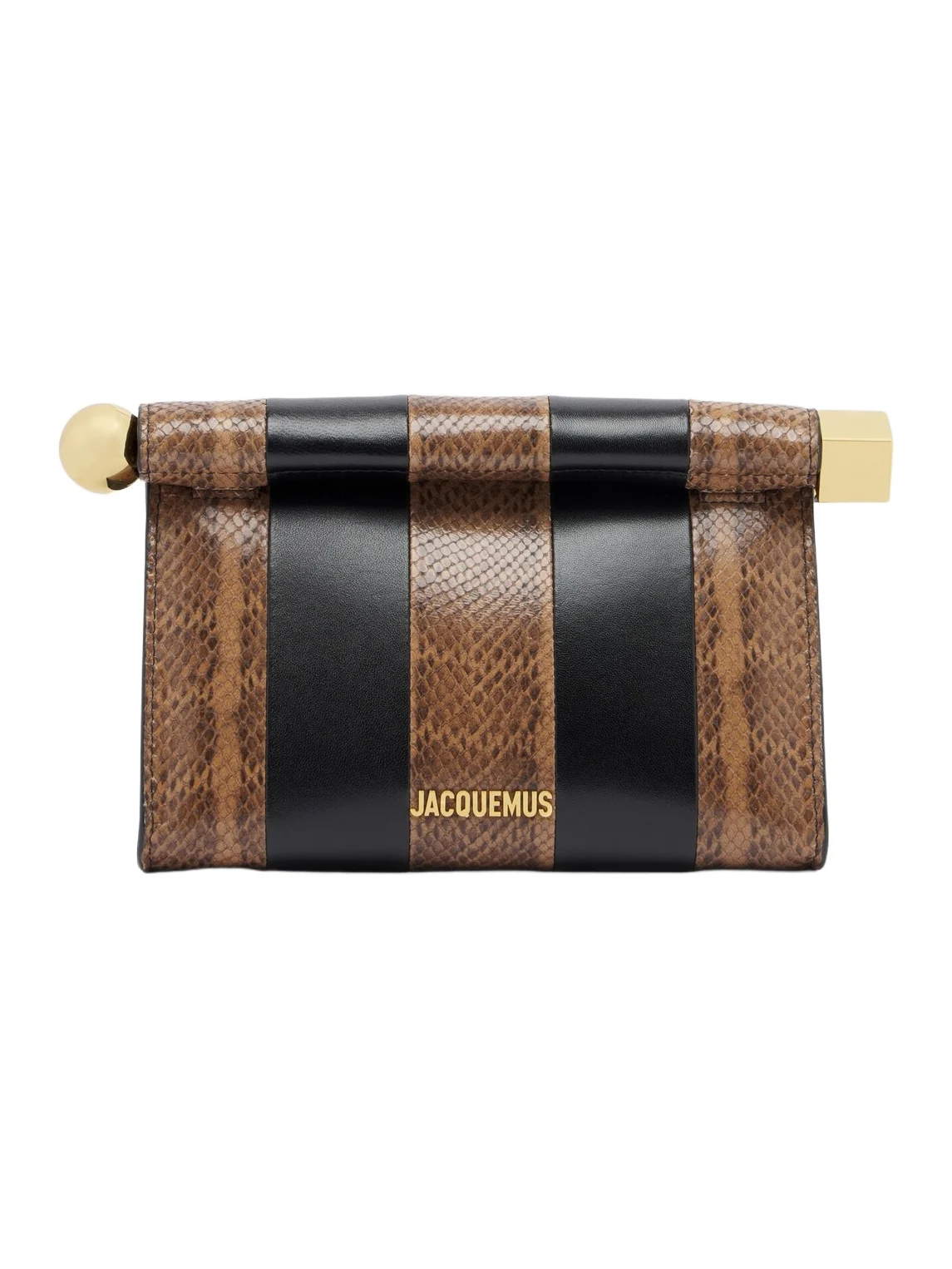 Jacquemus Rond Carré snake-effect leather clutch