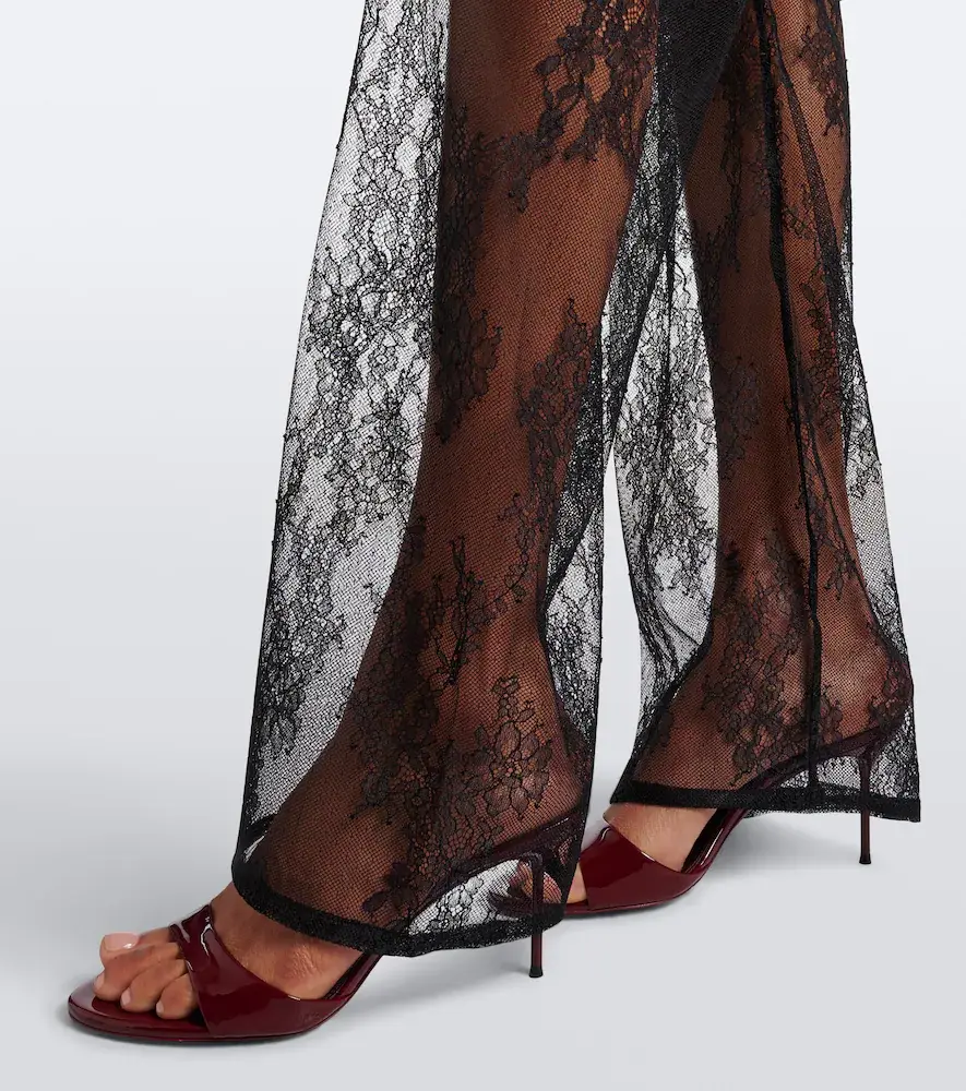 BLUMARINE Lace-trimmed wide-leg jeans | Thumbnail 7