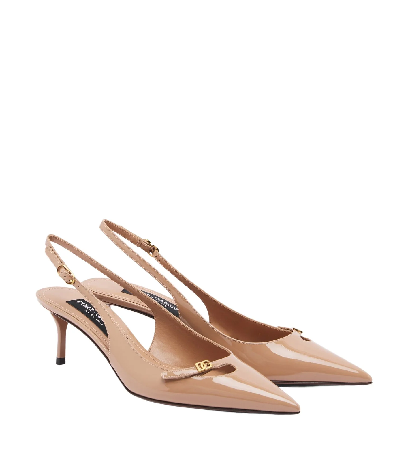 Dolce & Gabbana DG patent leather slingback pumps