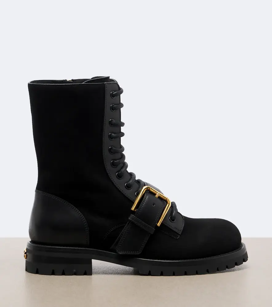 Dolce & Gabbana Suede leather-trimmed lace-up boots | Thumbnail 2