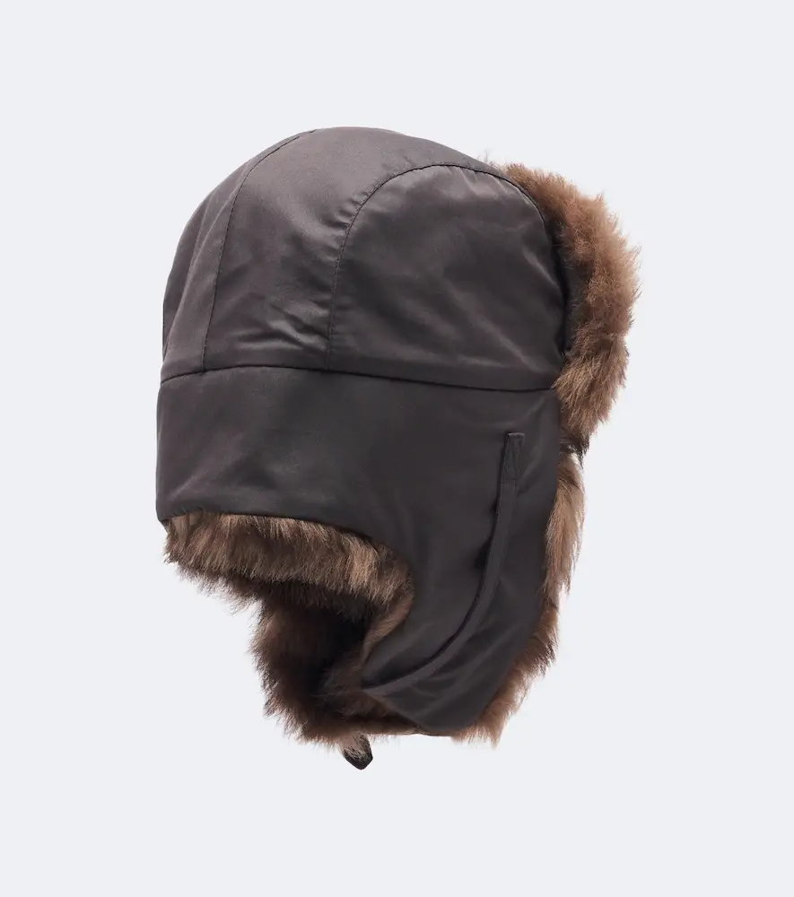 Lemaire Shearling-trimmed cotton-blend aviator hat | Thumbnail 2