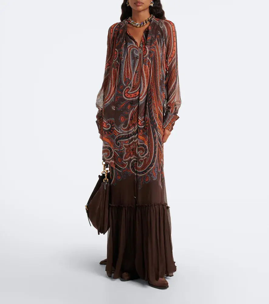 Etro Paisley tie-neck silk maxi dress | Thumbnail 4 Etro Paisley tie-neck silk maxi dress | Thumbnail 4