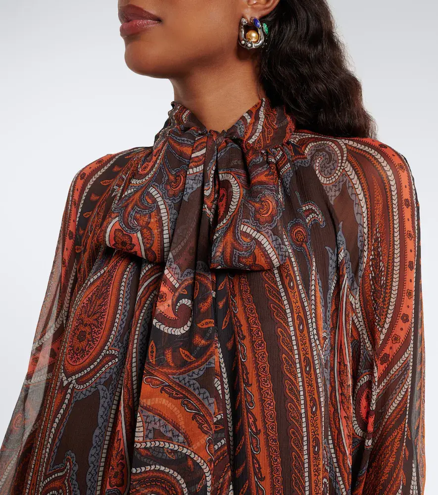 Etro Paisley tie-neck silk maxi dress | Thumbnail 6 Etro Paisley tie-neck silk maxi dress | Thumbnail 6