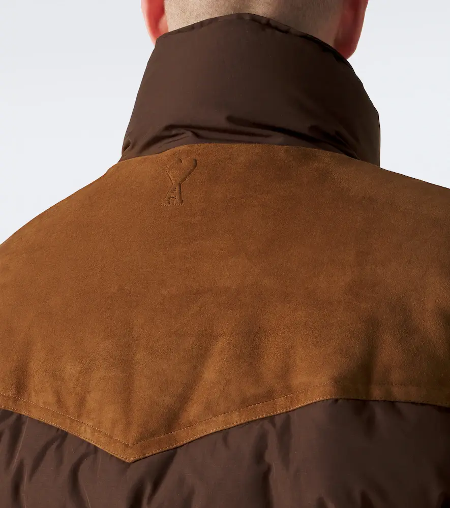AMI PARIS Suede-trimmed down jacket | Thumbnail 3 AMI PARIS Suede-trimmed down jacket | Thumbnail 3