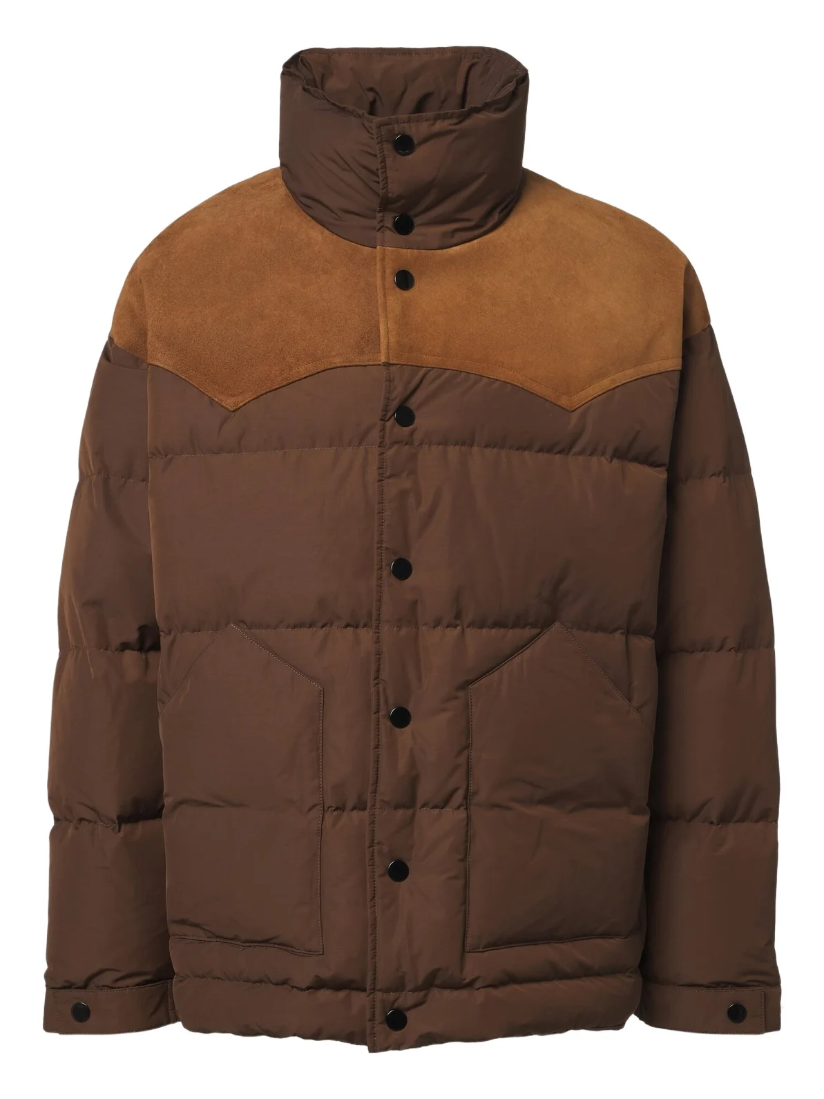 AMI PARIS Suede-trimmed down jacket