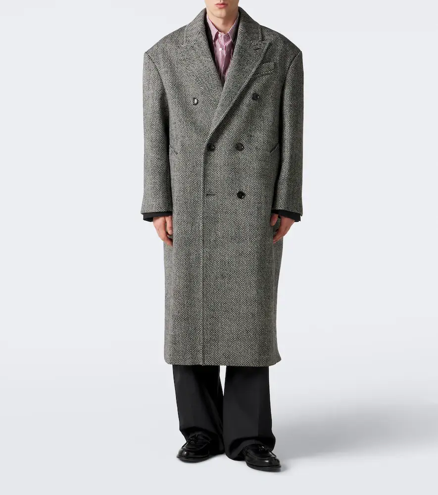 AMI PARIS Herringbone double-breasted wool coat | Thumbnail 2