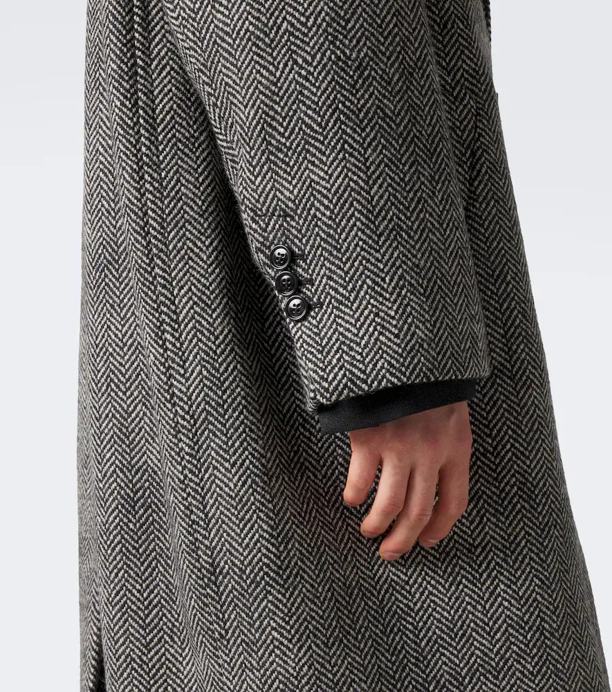 AMI PARIS Herringbone double-breasted wool coat | Thumbnail 3