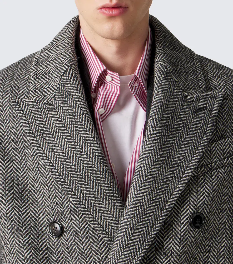 AMI PARIS Herringbone double-breasted wool coat | Thumbnail 4