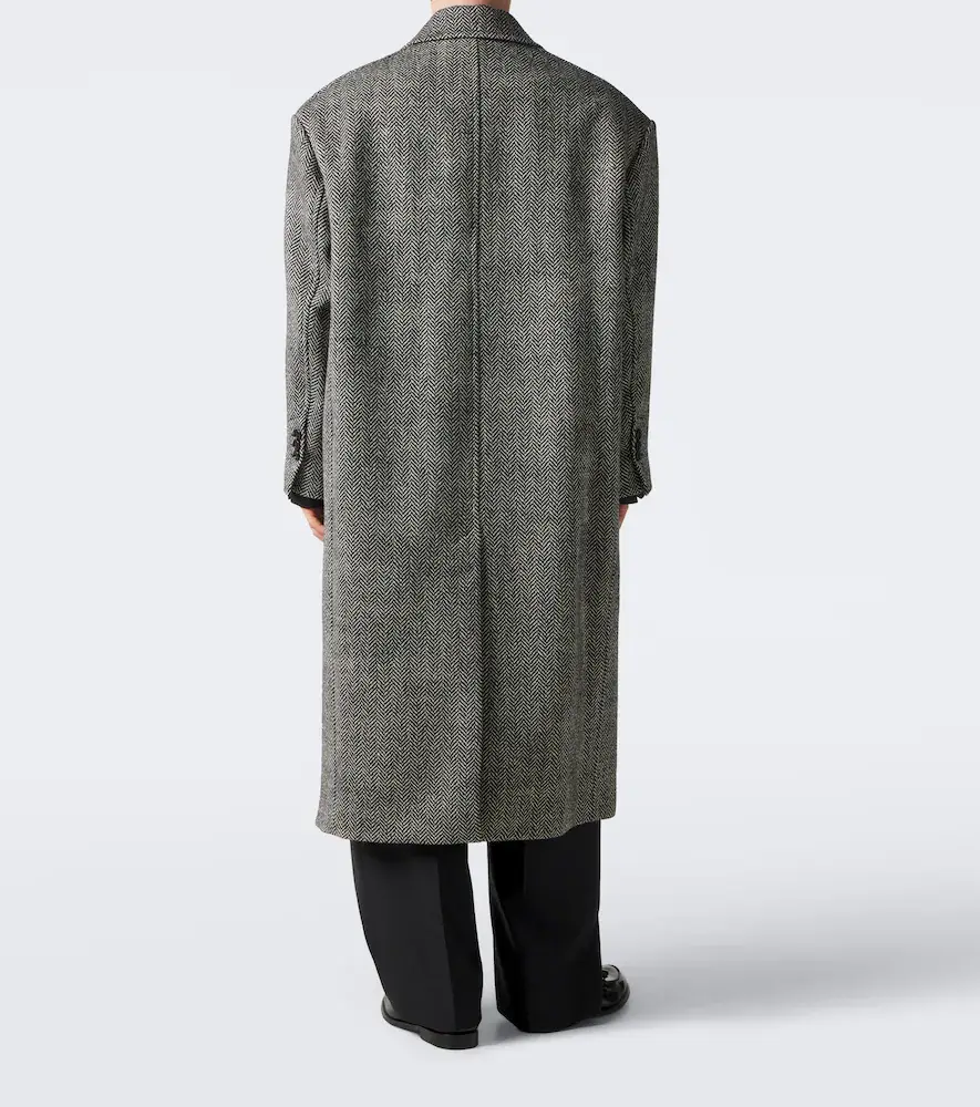 AMI PARIS Herringbone double-breasted wool coat | Thumbnail 7