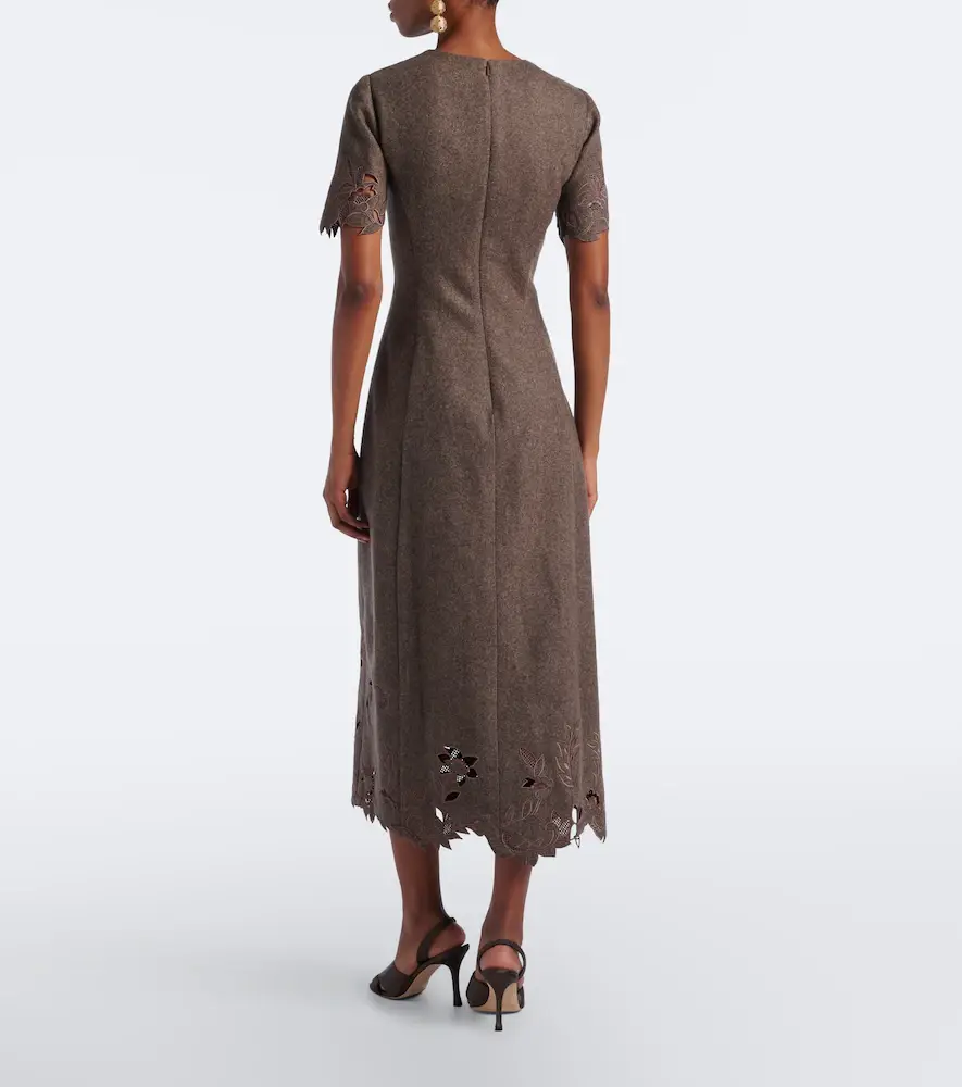 Oscar de la Renta Wool, silk, and cashmere midi dress | Thumbnail 5 Oscar de la Renta Wool, silk, and cashmere midi dress | Thumbnail 5