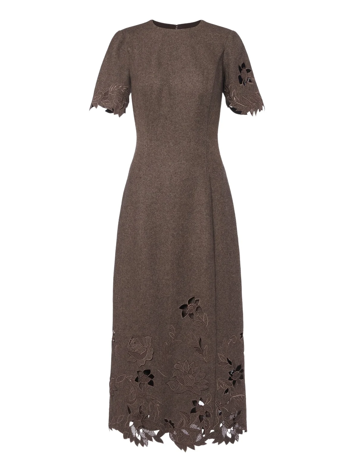 Oscar de la Renta Wool, silk, and cashmere midi dress