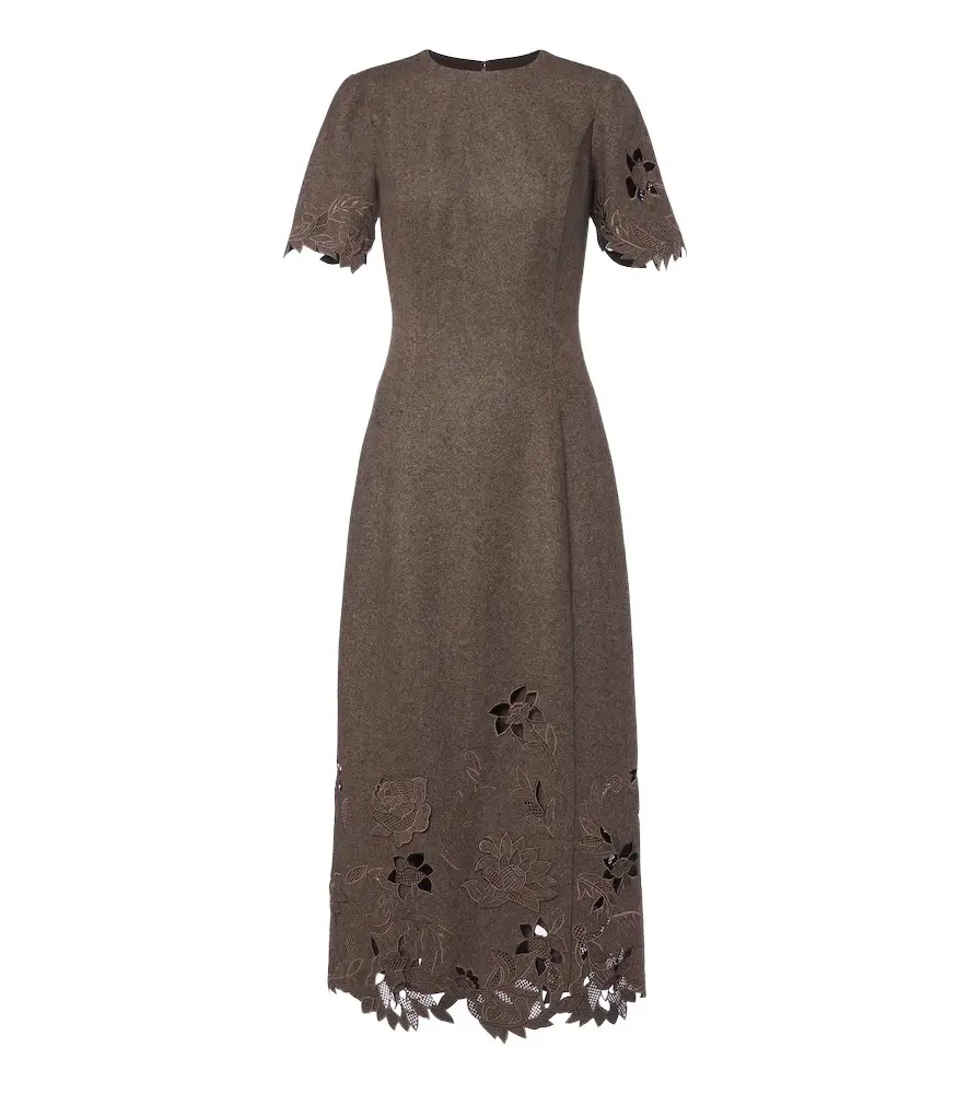 Wool, silk, and cashmere midi dress