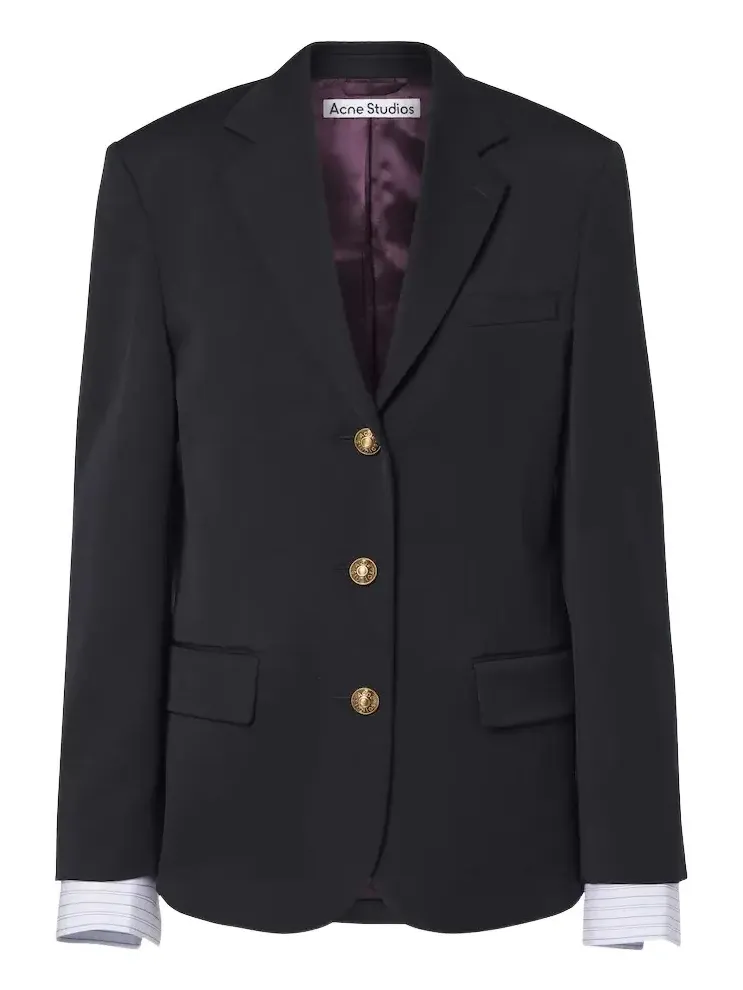 Layered wool blazer
