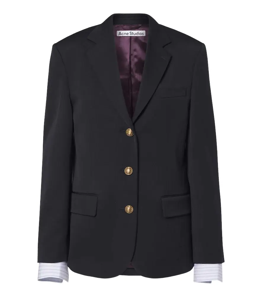 Layered wool blazer