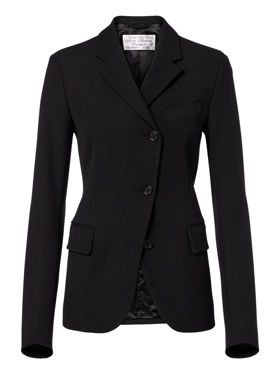 Asymmetric twill blazer