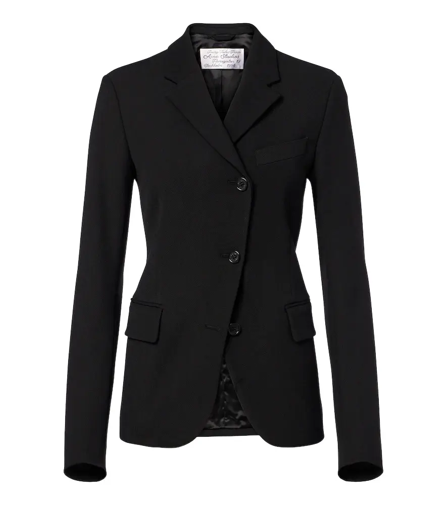 Asymmetric twill blazer