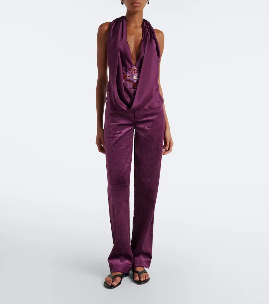 Christopher Esber Cesura lace-trimmed halterneck silk top | Thumbnail 3