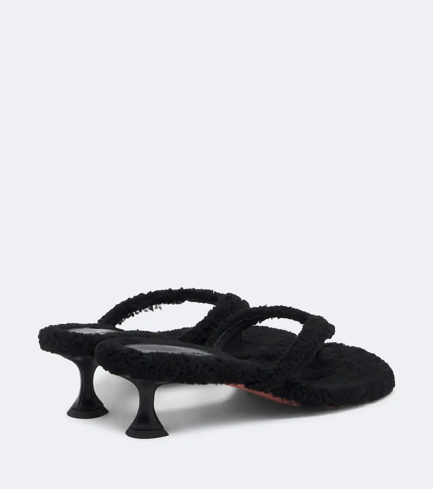 Amina Muaddi Juliette shearling thong sandals | Thumbnail 3 Amina Muaddi Juliette shearling thong sandals | Thumbnail 3
