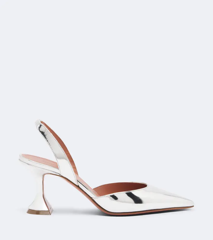 Amina Muaddi Holli mirrored leather slingback pumps | Thumbnail 4 Amina Muaddi Holli mirrored leather slingback pumps | Thumbnail 4