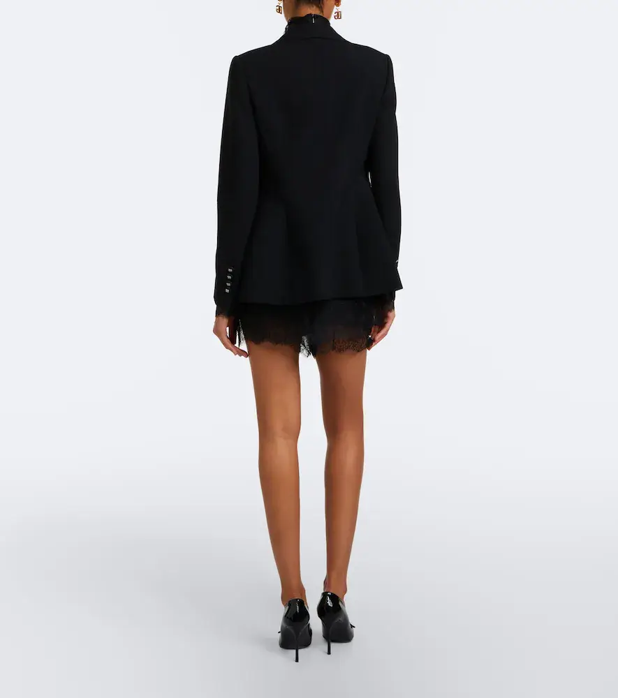 Dolce & Gabbana Lace-trimmed silk-blend shorts | Thumbnail 3