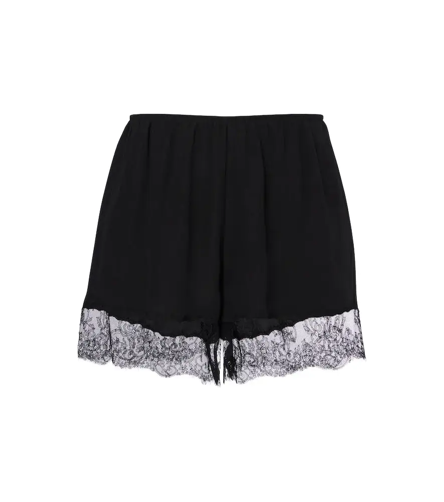 Lace-trimmed silk-blend shorts Lace-trimmed silk-blend shorts