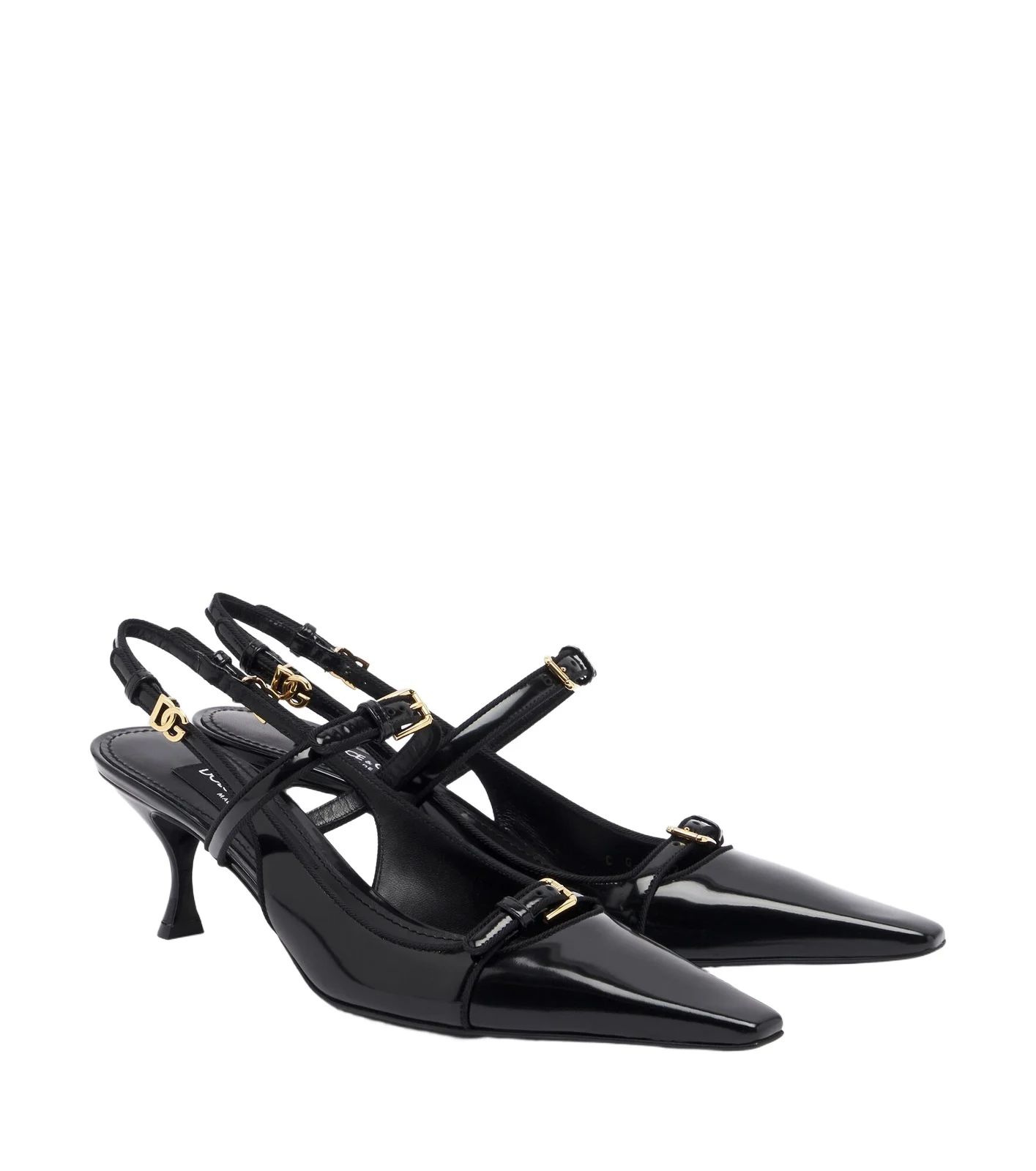 DG patent leather slingback pumps DG patent leather slingback pumps