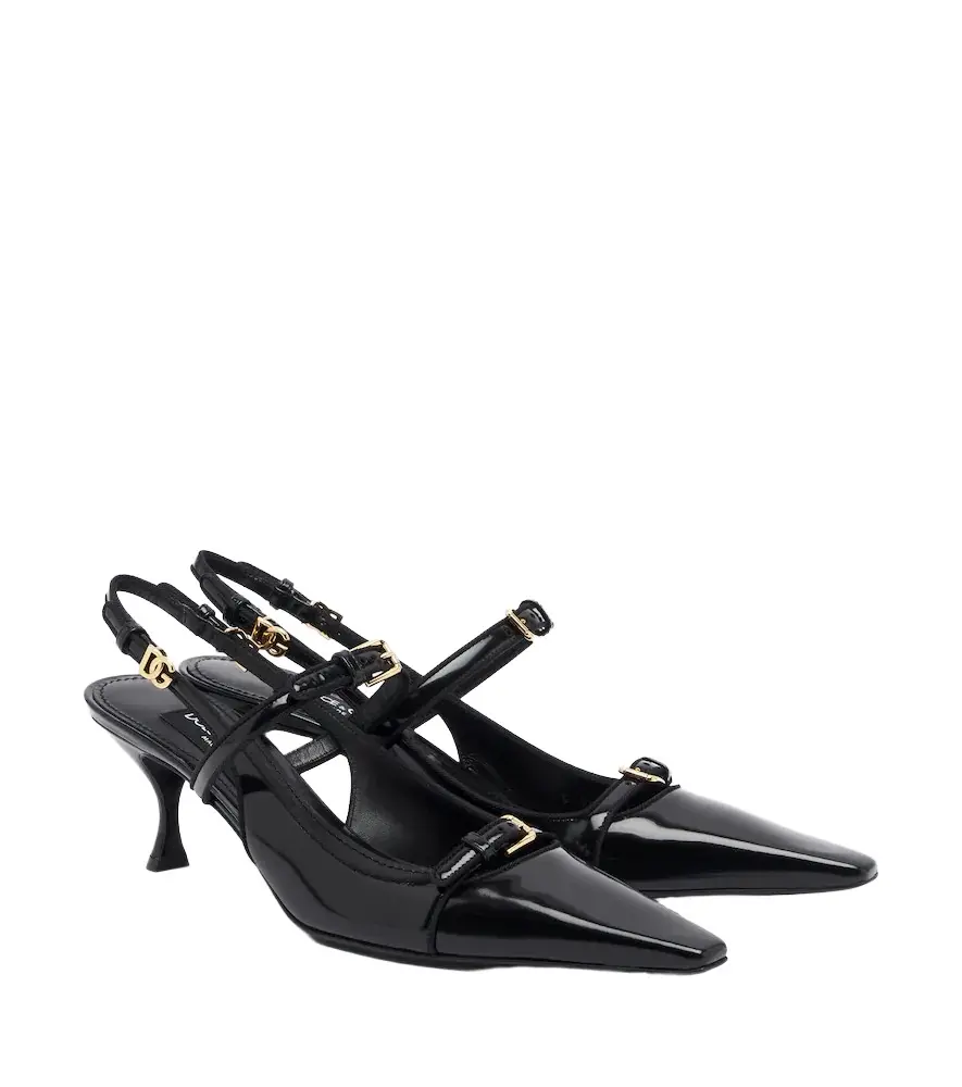 DG patent leather slingback pumps DG patent leather slingback pumps