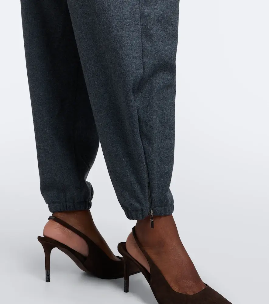 Brunello Cucinelli Belted wool and cashmere tapered pants | Thumbnail 2 Brunello Cucinelli Belted wool and cashmere tapered pants | Thumbnail 2