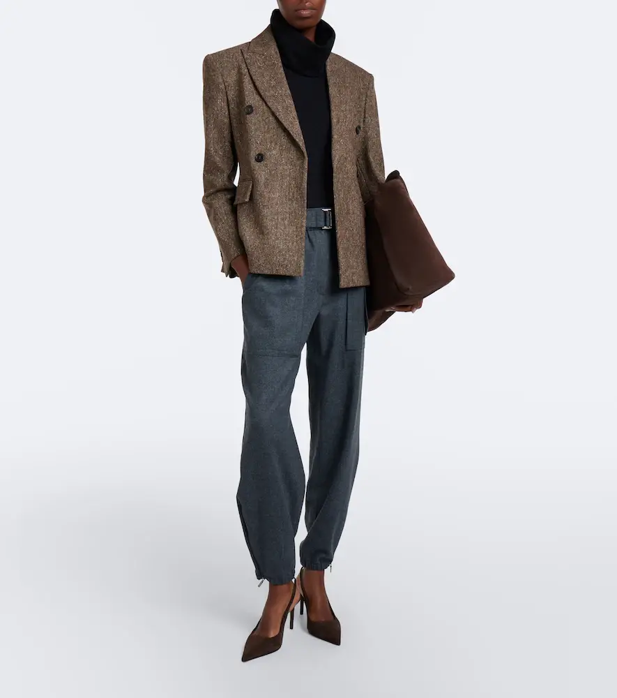 Brunello Cucinelli Belted wool and cashmere tapered pants | Thumbnail 3 Brunello Cucinelli Belted wool and cashmere tapered pants | Thumbnail 3