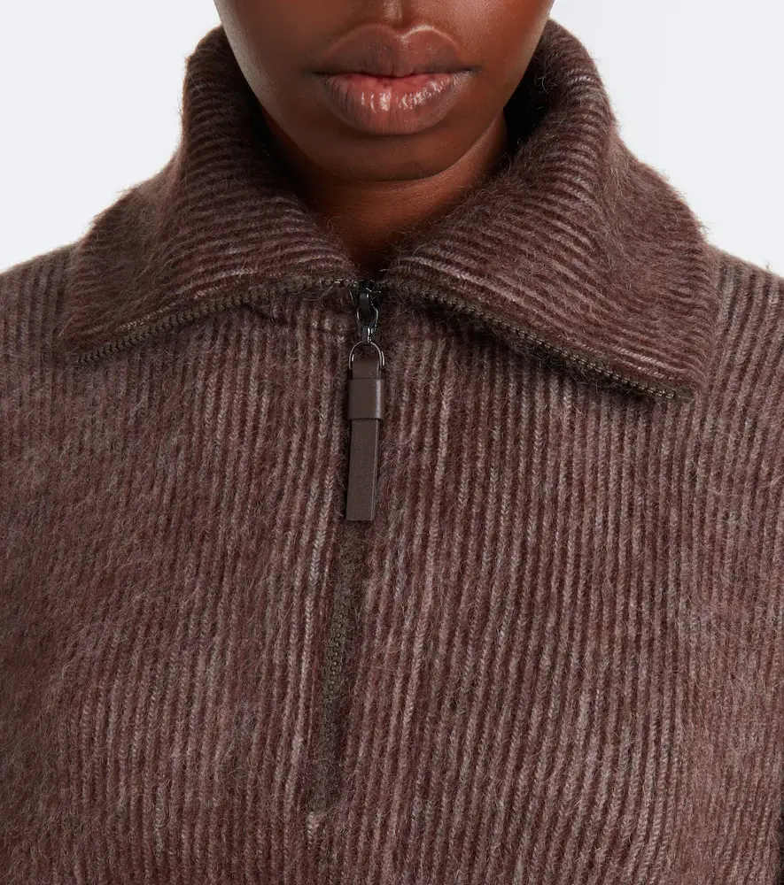 Brunello Cucinelli Mohair and wool-blend half-zip sweater | Thumbnail 2 Brunello Cucinelli Mohair and wool-blend half-zip sweater | Thumbnail 2