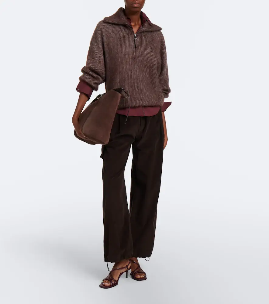 Brunello Cucinelli Mohair and wool-blend half-zip sweater | Thumbnail 6 Brunello Cucinelli Mohair and wool-blend half-zip sweater | Thumbnail 6