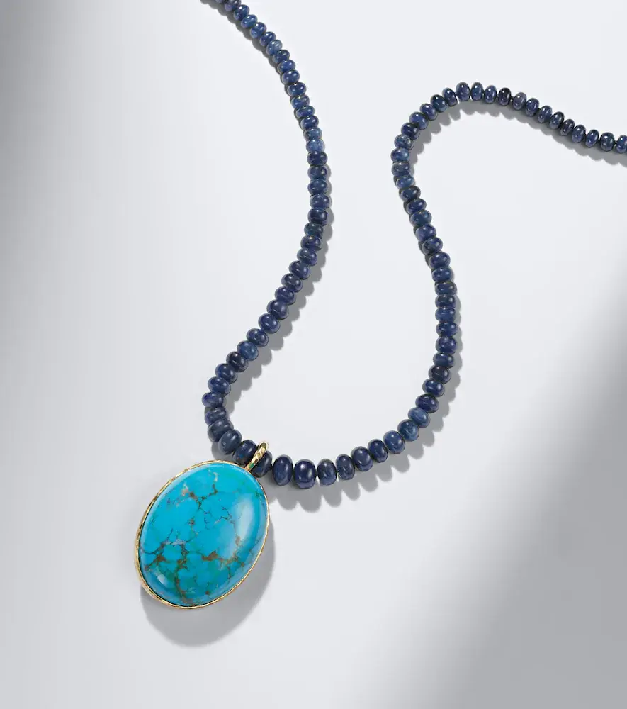 Octavia Elizabeth Jumbo Hidden Gem 18kt gold necklace with sapphires and turquoise | Thumbnail 6 Octavia Elizabeth Jumbo Hidden Gem 18kt gold necklace with sapphires and turquoise | Thumbnail 6