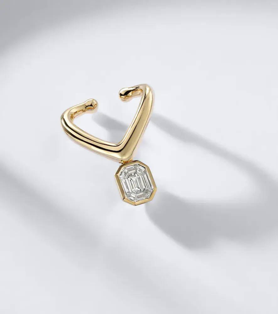 SHAY JEWELRY Zar 18kt gold single ear cuff with diamond | Thumbnail 5