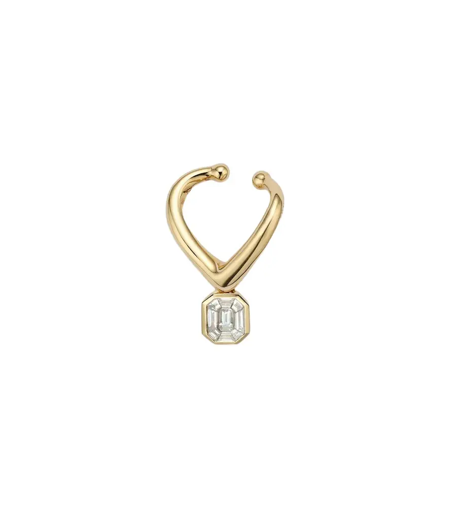 SHAY JEWELRY Zar 18kt gold single ear cuff with diamond
