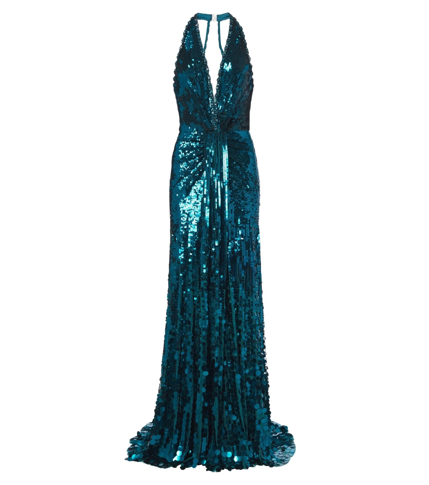 Lisette sequined halterneck gown