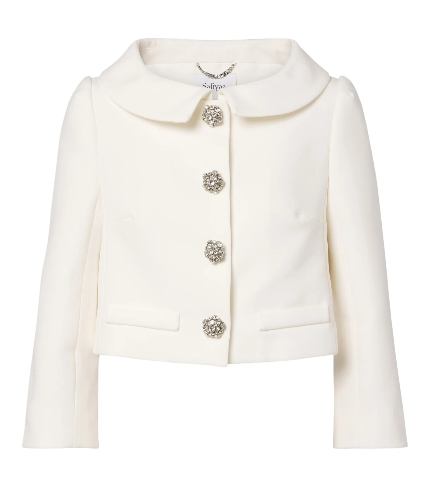 Bridal Brigitta cropped crêpe jacket Bridal Brigitta cropped crêpe jacket